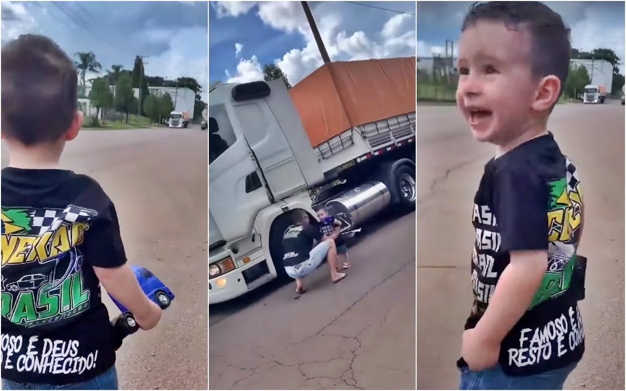 Vídeo Filho de caminhoneiro espera pai ansiosamente Brasil do Trecho