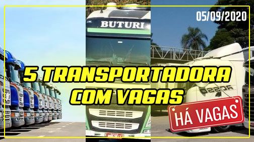 5 Transportadoras com vagas para motorista