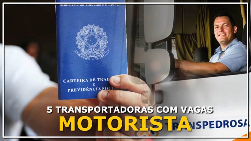 5 Transportadoras com vagas para Motorista