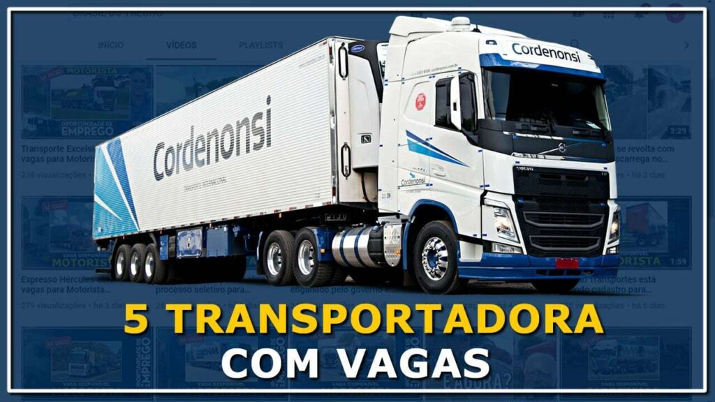 5 TRANSPORTADORAS COM VAGAS PARA MOTORISTA