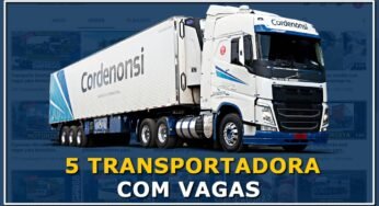 5 Transportadoras com vagas para motorista