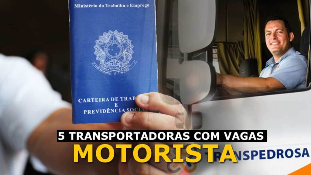 5 Transportadoras com vagas para Motorista