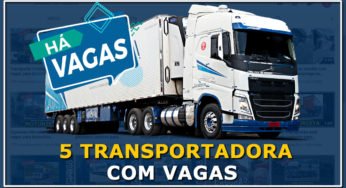 5 Transportadoras com vagas para motorista