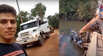 Caminhoneiro de 21 anos morre após ponte de madeira desabar