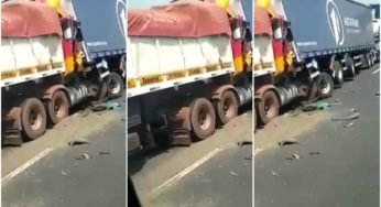 VÍDEO: Acidente com mais de 10 carretas é registrado na BR-365