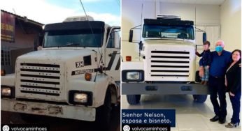 Empresário ganha restauração da Volvo ao readquirir seu velho caminhão