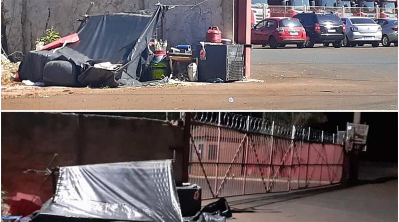 Caminhoneiro após ser demitido, montou acampamento em frente à empresa em que trabalhou em SP