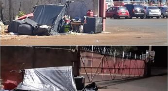 Caminhoneiro após ser demitido, montou acampamento em frente à empresa em que trabalhou em SP