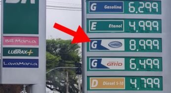 A gasolina mais cara do país está localizada em Curitiba, vendida por 9 reais
