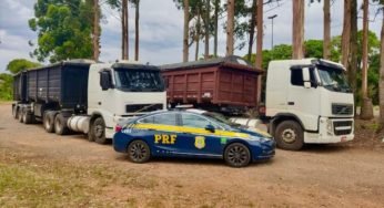 PRF multa dois caminhões em R$ 10 mil reais com 29 toneladas de excesso