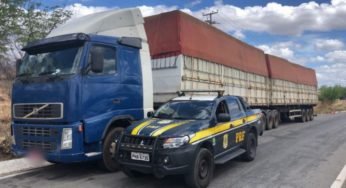 Em Canindé no Ceará a PRF flagra caminhão com a placa clonada e prende o motorista