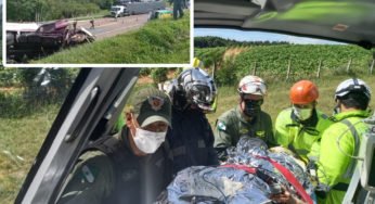 Caminhoneira se envolve em grave acidente na BR-116