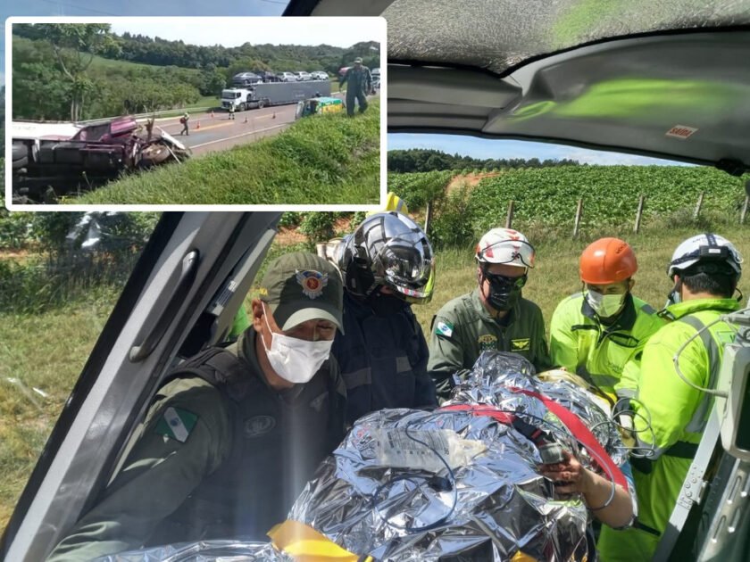 Caminhoneira se envolve em grave acidente na BR-116
