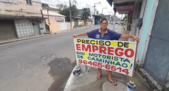 Um caminhoneiro de 54 anos sem ter o que comer clama por ajuda ao pedir emprego