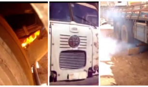 Vídeo Caminhoneiro coloca fogo em motor de caminhão FNM para há 8 meses para dar partida