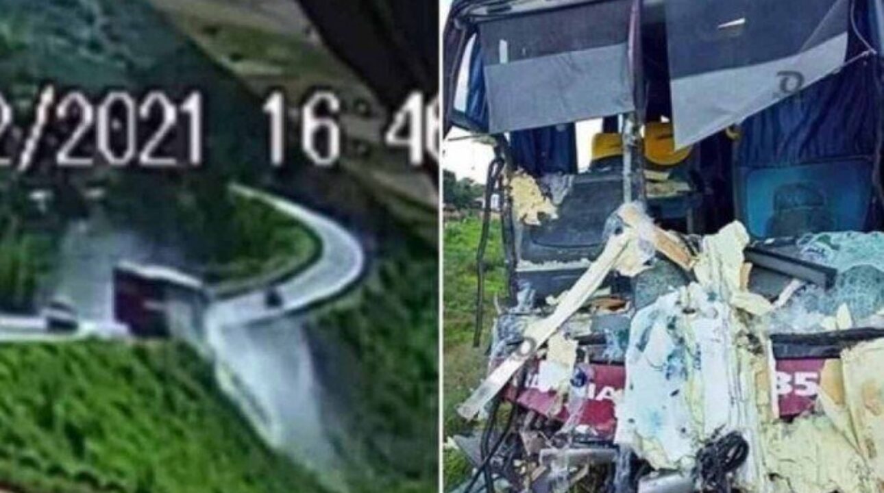 Video: Uma colisão entre um caminhão e um ônibus deixa duas pessoas em óbito, no Sul de Minas