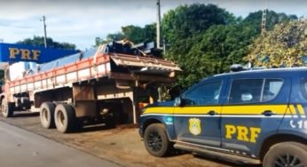 Vários caminhões são apreendidos com traseiras arqueadas