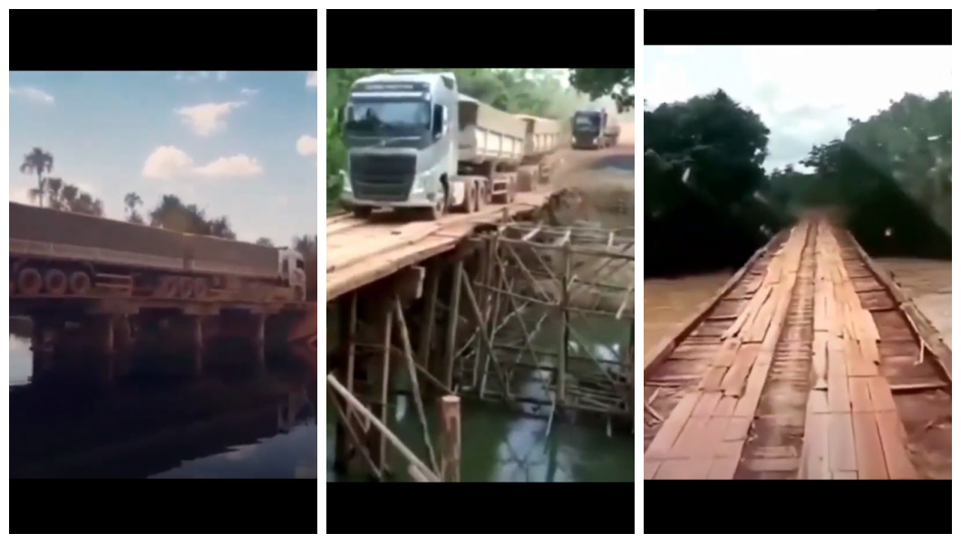 Vídeo Caminhoneiros atravessando as pontes mais temidas do Brasil