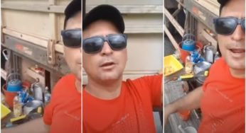 Dono de posto de combustível impede caminhoneiro de abrir caixa de cozinha