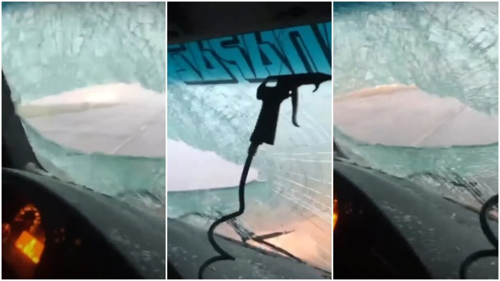 Vídeo mostra o desespero de um caminhoneiro durante uma tempestade severa que atingiu Guaíba / RS