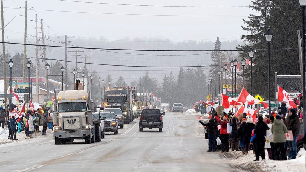 O maior protesto de caminhoneiros da história do Canadá