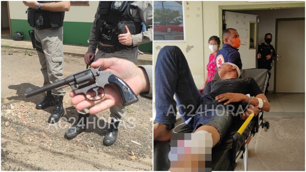 Após assalto caminhoneiro reage e bandido é ferido com a própria arma