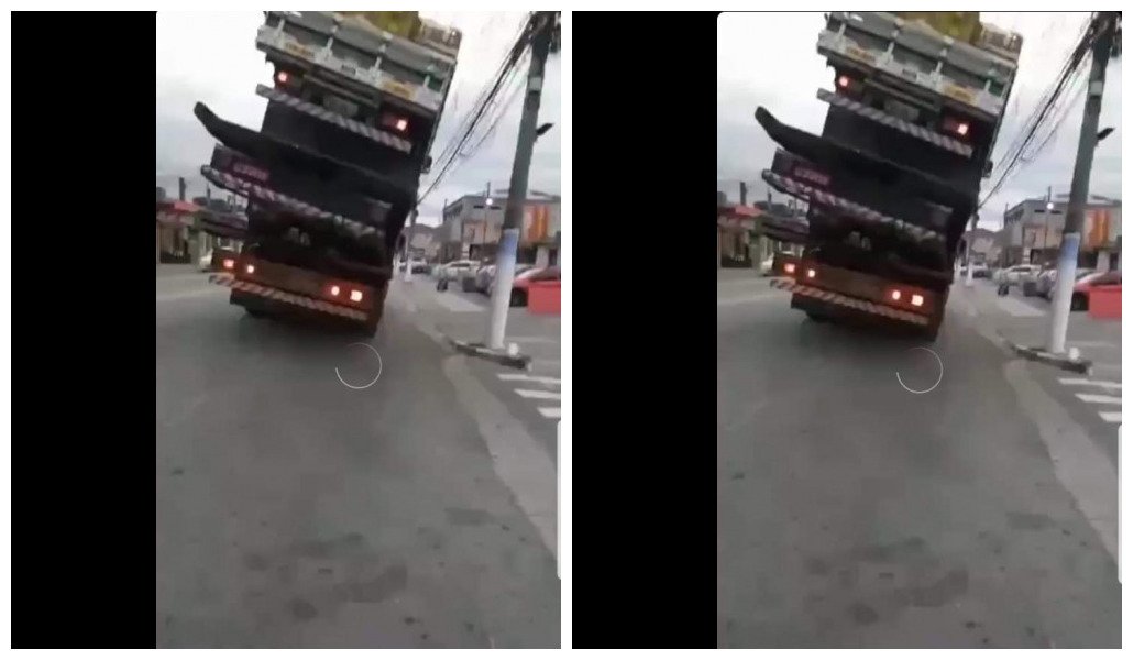 Caminhão prancha é flagrado levando dois caminhões e um deles carregado