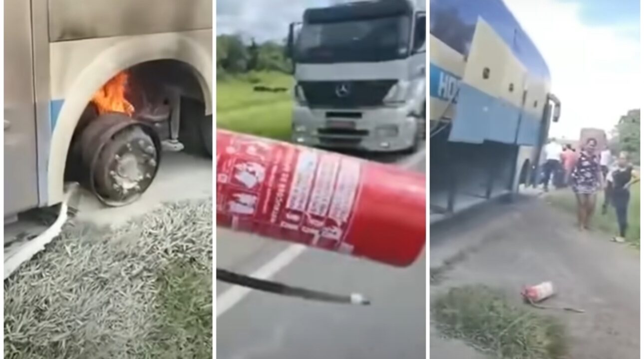 Vídeo mostra motorista de ônibus Novo Horizonte no maior sufoco