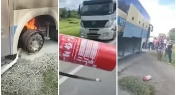 Vídeo mostra motorista de ônibus Novo Horizonte no maior sufoco