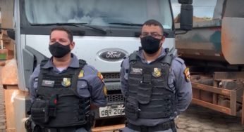 PM de Juína recupera caminhões furtados