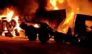 Caminhoneiro morreu após explosão em acidente envolvendo caminhões na BR-153