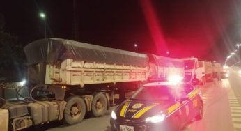 Caminhoneiros são apreendidos por trafegar com 110 toneladas de minério sem documento