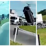 Carreta é flagrada basculada enquanto trafegava na BR-280