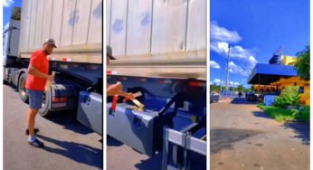 PRF apreende caminhão que tinha faixa refletiva apenas na carreta