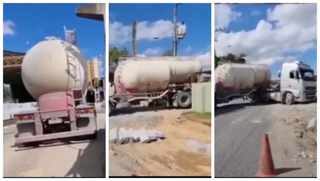 Caminhoneiro fatura R$ 500 reais após realizar manobra incrível de ré