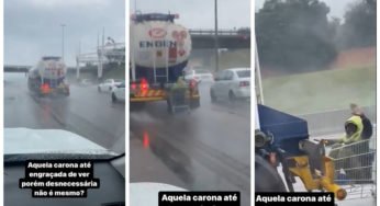 Carona com carrinho de supermercado indesejado ou consentida?