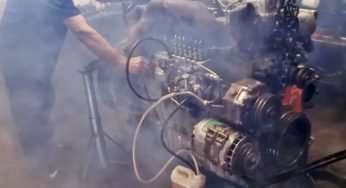 Motor Scania 110: primeira partida depois da retífica