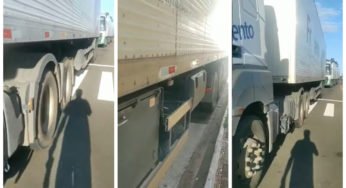 Caminhoneiro afirma que vai ter que tirar do leite das crianças para pagar multa por caminhão sujo