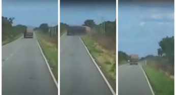 Caminhoneiro é preso após realizar quebra de asa e atingir um motociclista