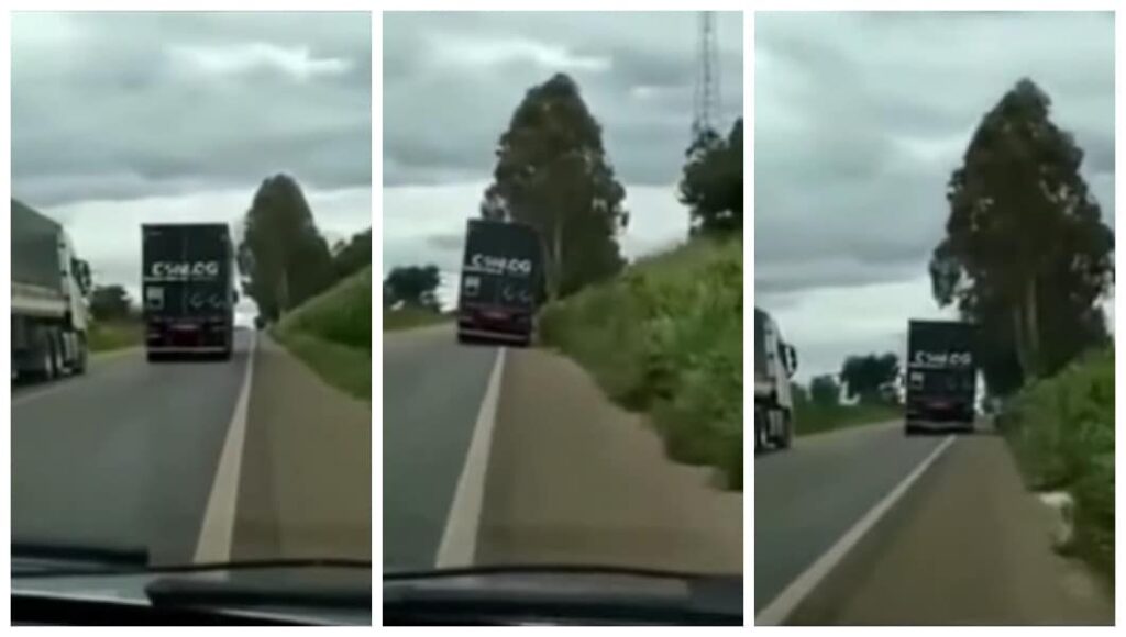 Caminhoneiro quase atropela idoso ciclista propositalmente