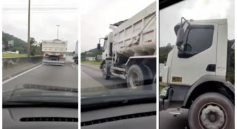 Motorista fica em fúria após britas cair de caminhão e seguro negar em pagar o prejuízo