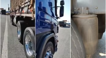 Policial não perdoa e multa caminhoneiro mesmo estando com caminhão original
