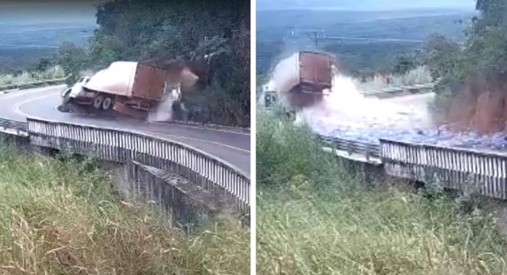 Caminhoneiro que caiu no portão do inferno ainda não recebeu alta do hospital