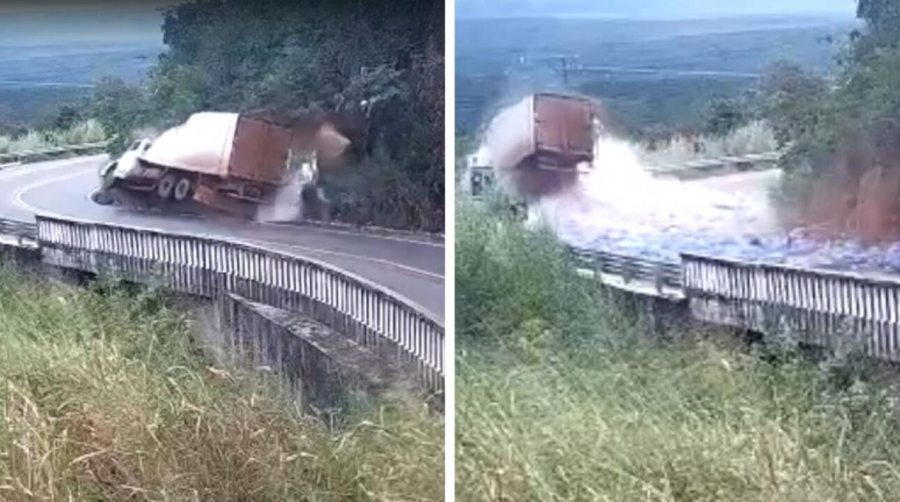 Caminhoneiro que caiu no portão do inferno ainda não recebeu alta do hospital