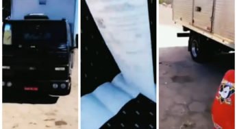 Caminhoneiro com adesivo no para-brisas é multado dez vezes