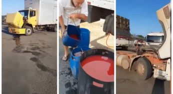 Caminhões abastecido com diesel adulterado não conseguiram sair do pátio do posto