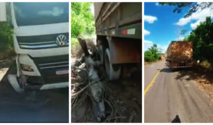 Caminhoneiro destrói caminhão para evitar colisão frontal com caminhonete