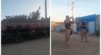Carroceria sem caminhão é multado pela polícia por estar na contramão 