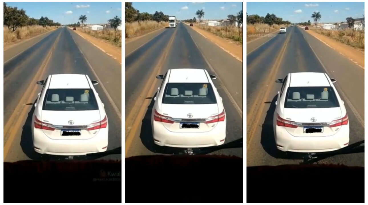 Dono de Corolla ajuda caminhoneiro guinchando caminhão quebrado