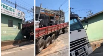 Carreta invade loja de freios e gera grande dúvida na internet